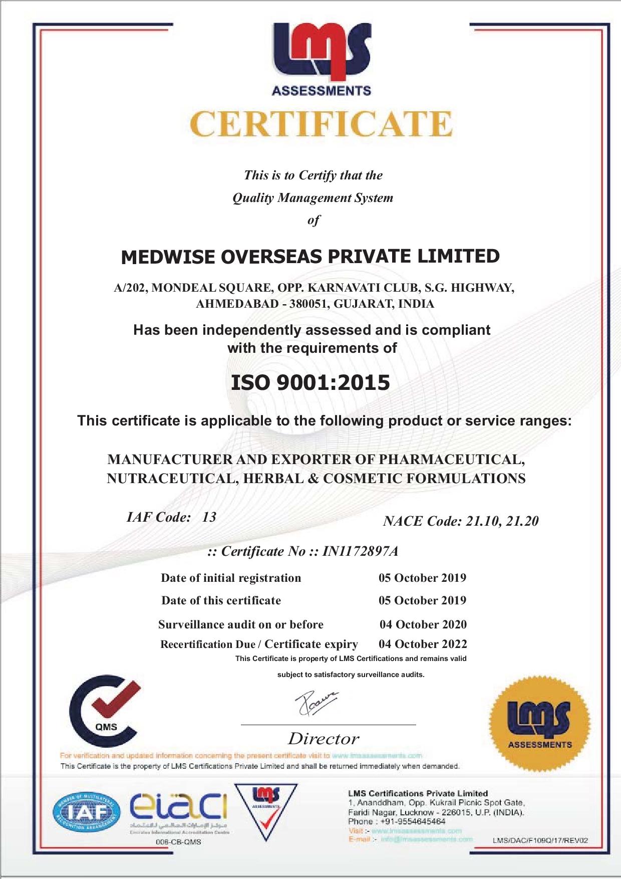 ISO Certificate